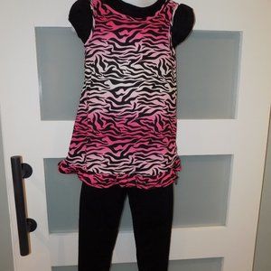 Kalula Kids Zebra Dress Set Size 4T Girl's NEW